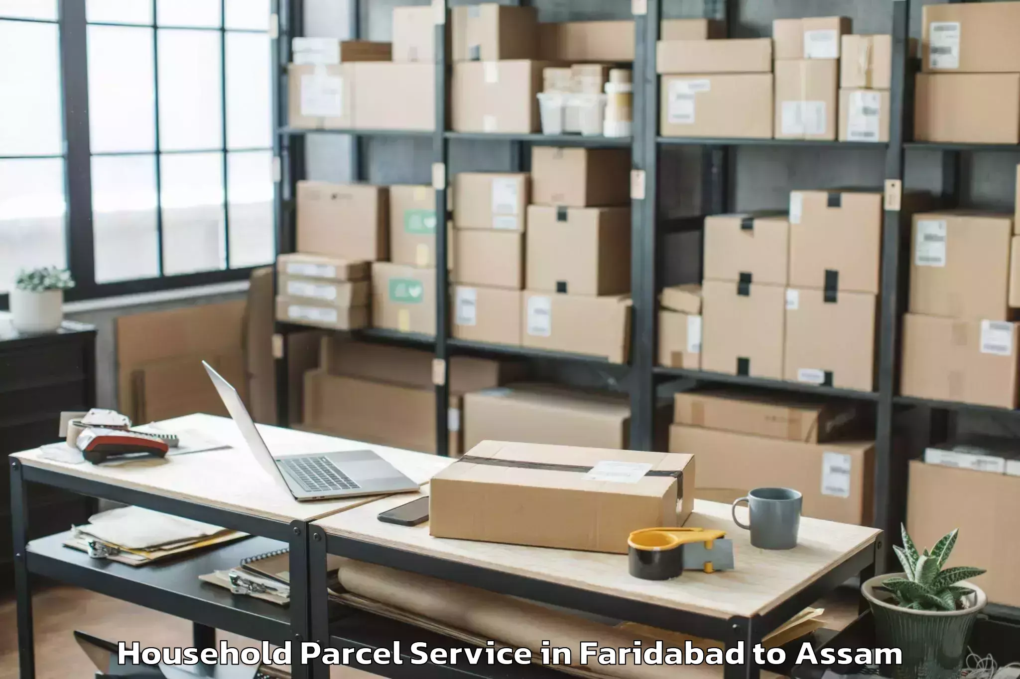 Book Faridabad to Rupsi Airport Rup Household Parcel Online